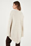 قصة فضفاضة Fit Poncho بياقة دائرية وأكمام طويلة مع أزرار على الأكمام PANÇO 4617015 - 6