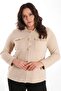 Trend42Plus Plus Size Pocket Detailed Knitwear Beige Jacket - 3