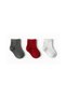 Baby Socks Set, 0-3 Months, 3 Pieces, Red, Gray and White - 5