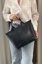 Women's Black Hand and Shoulder Bag - Adjustable Long Strap, Classic Model - Fibag - 2