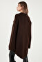 قصة فضفاضة Fit Poncho بياقة دائرية وأكمام طويلة مع أزرار على الأكمام PANÇO 4617015 - 7