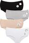 High Waist Combed Cotton 4-Piece Cotton Soft Textured Women's Panties
