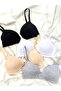 Cotton Combed Cotton Without Underwire Without Padding 4-Piece Shaping / Sculpting Bras (Black-White-Skin-Grey) - 6