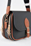 Women's 3-Compartment Snap Closure Long Strap Crossbody Shoulder Bag - 5