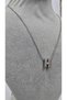 Stainless Steel Silver Color Zircon Stone Small Letter Necklace -H- Letter - 3
