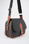 Women's 3-Compartment Snap Closure Long Strap Crossbody Shoulder Bag