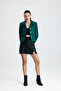 Women's Gold Button Blazer Tweed Jacket - 2