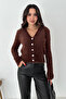 Women's Floral Buttoned Feather Cardigan – Soft Bloom - 3