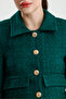 Women's Gold Button Blazer Tweed Jacket - 7