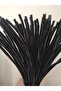 25 Pieces of Black Chenille, Feathered Wire Suitable for Flower Making, 30 cm 6 mm - 3