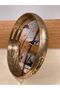 Tray Wooden Mirror Detail Bird Pattern Round Flat Tray Model Color Antique Aged Medium Size Diameter 35 cm - 3