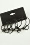 Ds-Derin Dotted Interlocking Metal Hoop Earrings 6 Pieces-Black - 2