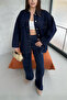 Women's Oversized Belt Detailed Jeans Denim Suit