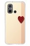 حافظة سيليكون متوافقة مع هاتف Redmi 12C ذات خلفية كريمية وقلب أحمر مطبوع