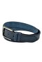 Navy Blue Faux Leather 4 Cm. Wide Vein Patterned Model Classic Men's Belt // 7400-47 - 4