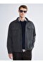 Anthracite Comfortable Fit Men's Cashmere Shirt Jacket