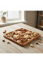 Square wooden serving tray with interlocking puzzle-style sections - 2