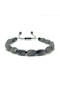 Certified Twisted Hematite Natural Stone Macrame Bracelet - 7