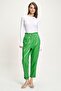 Waist gathered leather carrot pants 0098 r5-f-k2