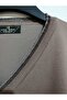 Superior Quality, V-Neck, Solid Color, Long Sleeves, Cotton-Acrylic Blend, Stylish, Knitwear Sweater/Blouse - 4