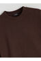 Brown Crew Neck Long Sleeve Women's T-Shirt - 6