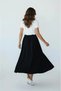Women's Modal Fabric Elastic Waist Midi Skirt Black - 7