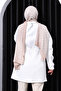 Ecru Waist Gathered Quilted Coat - 4