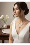 Vip Steel Gold Zircon Stone Design Long Y Women's Necklace Jewelry - 4
