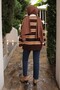 Brown Striped Collared Knit Sweater - 4