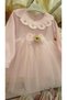 Papatya Yaka. Long Sleeve Lace Tulle Detailed Newborn Baby Dress, Mevlütluk Dress - 4