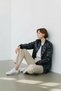 Women's Sequined Shiny Flower Detailed Zippered Cardigan - 5