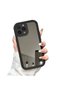 iPhone 15 Pro Compatible Drop-Resistant Black Silicone Case with Mirror Surface - 4
