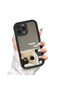 iPhone 16 Pro Max Compatible Drop Resistant Black Silicone Case Mirror Face Evil Cat Patterns - 3