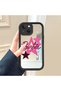 iPhone 15 Compatible Drop-Resistant Black Silicone Case with Mirror-Faced Barbie Patterns - 3