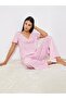 Ditsy Floral Pointelle Dropped Shoulder T-Shirt and Wide Leg Pyjama Set