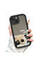 iPhone 13 Compatible Drop Resistant Black Silicone Case Mirror Faced Bad Cat Patterns - 4