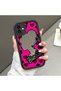 iPhone 11 Compatible Fall Resistant Black Silicone Case Mirror Faced Barbie Patterns