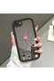 iPhone 7/8/Se 2020 2022 Compatible Mirror Phone Case Black Silicone Protected Ribbon Patterns