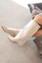 Henrik Women's Leggings Detail Wrinkled Leather Boots Beige - 3