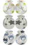 3 Pack Baby Anti-Scratch Mittens, Soft Fabric Newborn Gloves for Boys & Girls, Breathable In