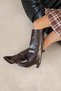 Henrik Women's Leggings Detail Wrinkled Leather Boots Brown - 2