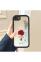 Mirror Phone Case Compatible with iPhone 7/8/Se 2020 2022 Black Silicone Protected Flower Patterns - 3