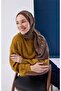 Viscose Blend Mayda Shawl Khaki-Tile Patterned Tok Duruşlu 190X70 - 4