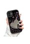 iPhone 11 Compatible Fall Resistant Black Silicone Case Mirror-Faced Heart Patterns - 4