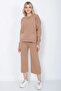 Women's Knitwear Chain Pocket Sweater Trousers Set Oversized Mink - 5