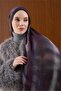 Viskon Mayda Shawl Purple-Dark Purple Wave Patterned Tok Duruşlu 190X70 - 3