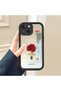 حافظة سيليكون سوداء مقاومة للسقوط متوافقة مع هاتف iPhone 14 Plus بأنماط زهور ذات وجه مرآة - 2