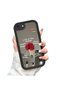 Mirror Phone Case Compatible with iPhone 7/8/Se 2020 2022 Black Silicone Protected Flower Patterns - 4