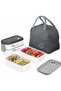 1350 ml Thermal Food Container Set – Leakproof Lunch Box with Steel Dividers + Thermal Insulated Bag
