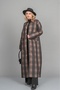 Women's Winter Plaid Checkered Trench Coat Garni Piece Trendy Overcoat Stylish Casual Comfortable Checkered 2630 - 3